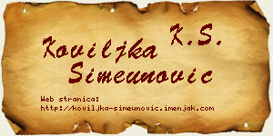 Koviljka Simeunović vizit kartica